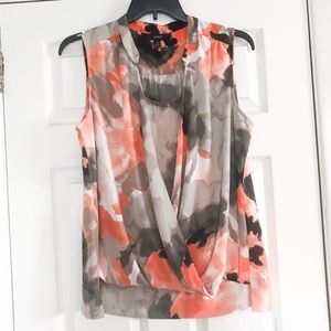 Alfani Tops - Alfani Floral Abstract Draped Blouse Alfani Tops - Alfani Floral Abstract Draped Blouse